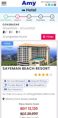 Amy - Online Travel Agency android App screenshot 1